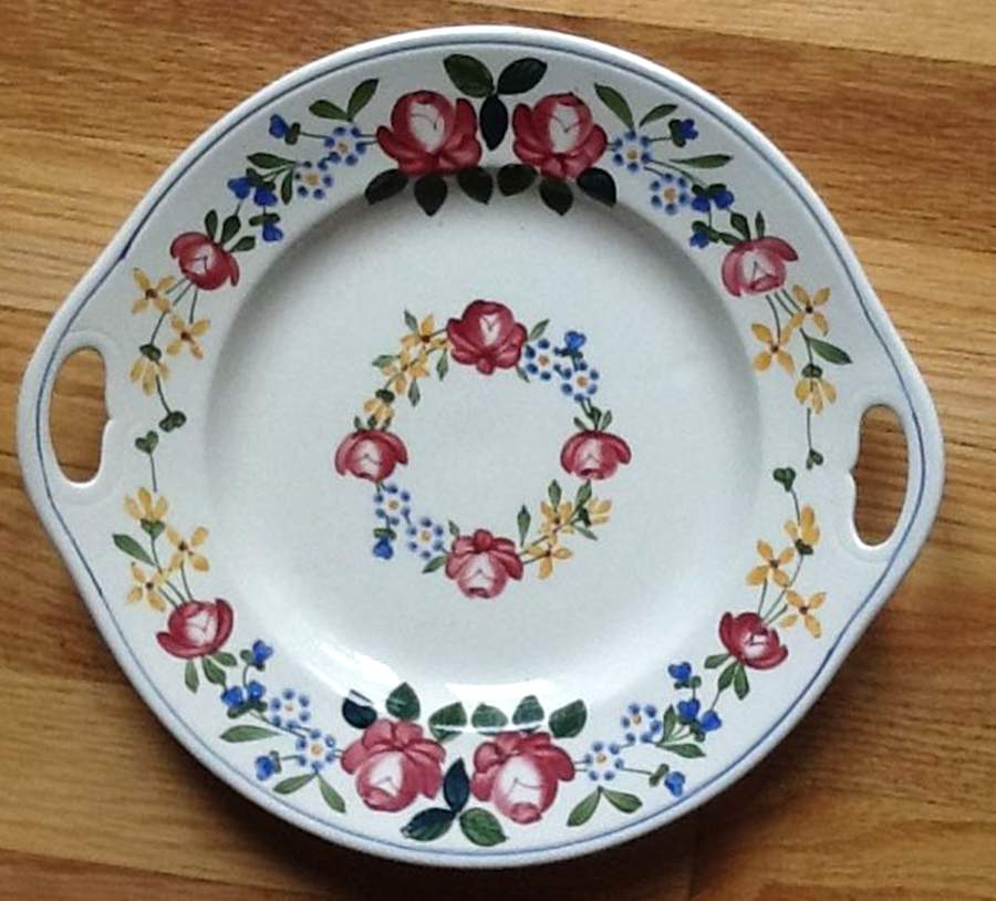 Piccola Handled Cake Plate by Sarreguemines-1