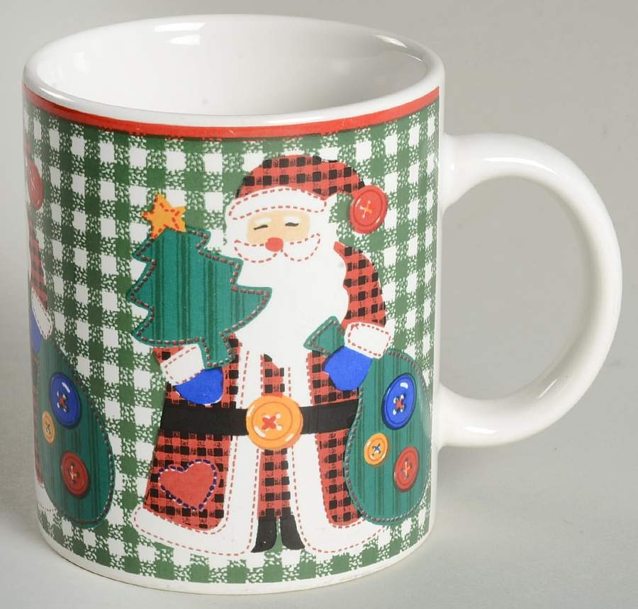 Gingham Christmas Red Checks Mug by Signature-1