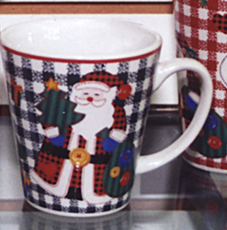 Gingham Christmas Green Checks Mug by Signature-1