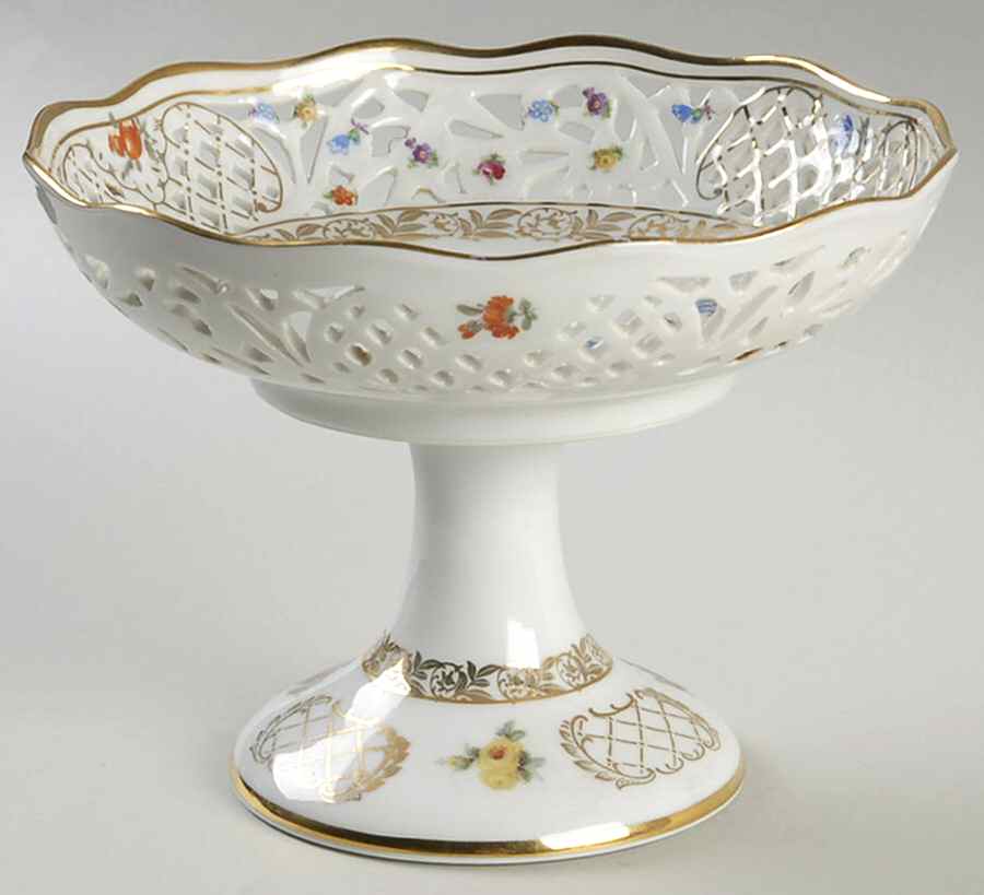 SCH293 Pierced Round Compote (Height X Width) by Schumann - Bavaria-1