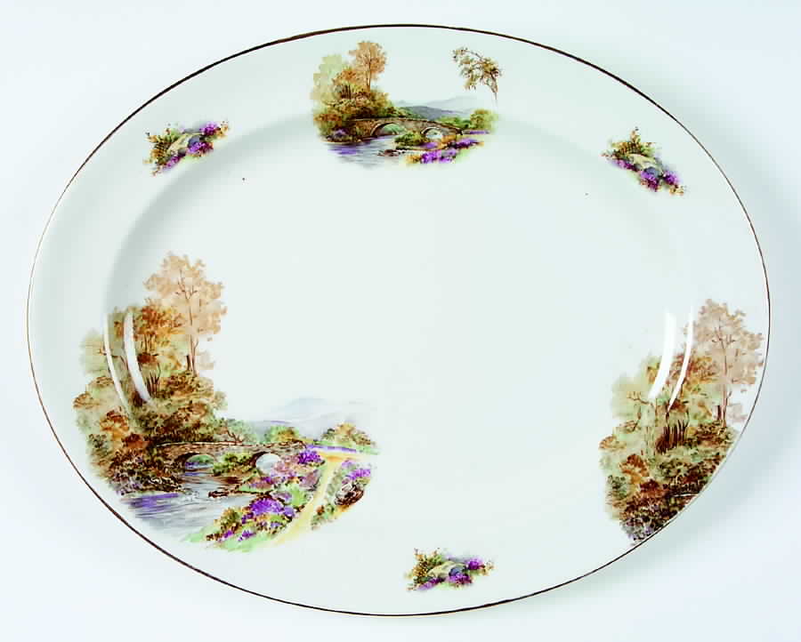 Heather 14" Oval Serving Platter by Shelley-1