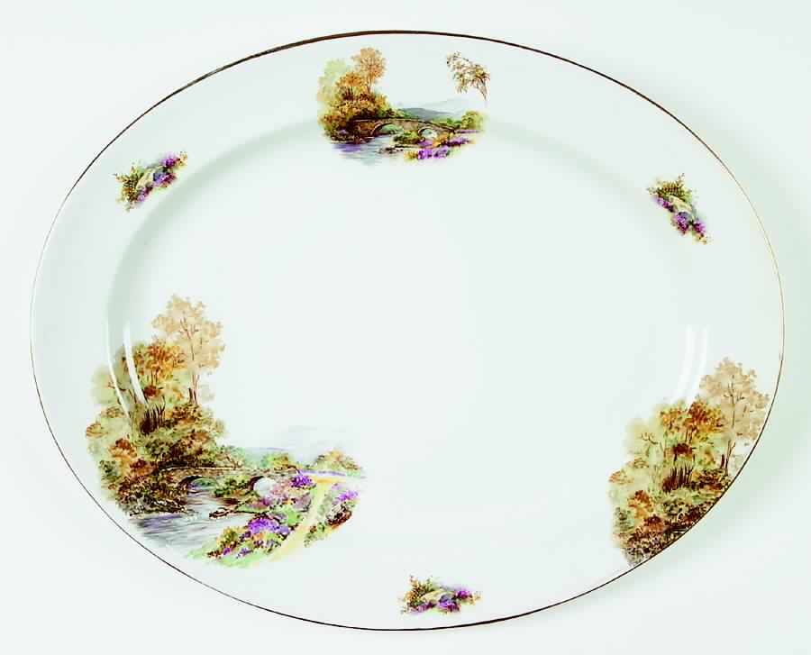 Heather 16" Oval Serving Platter by Shelley-1