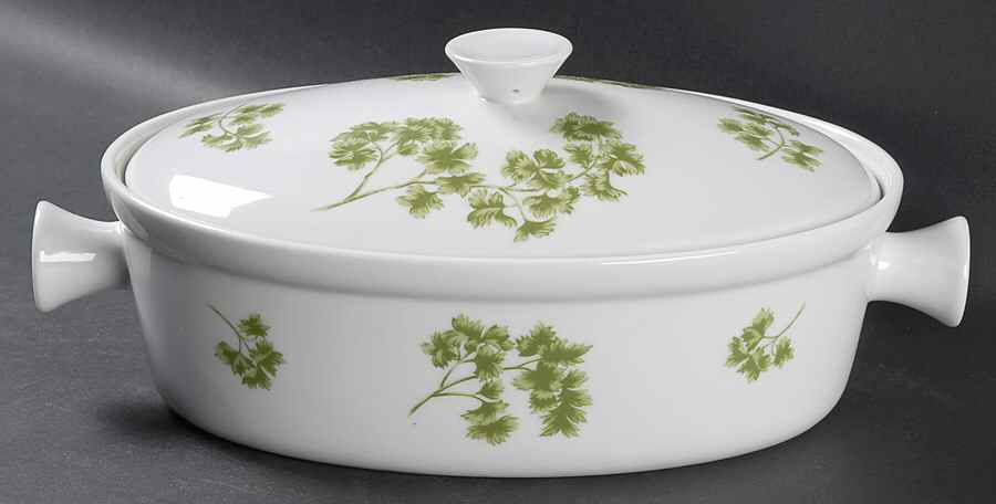Parsley 2 Quart Oval Covered Casserole by Sadek-1