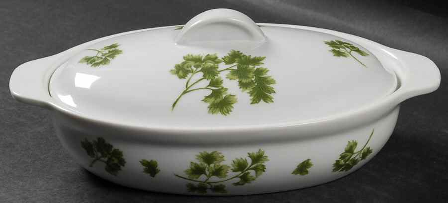 Parsley 1 Quart Oval Covered Casserole by Sadek-1