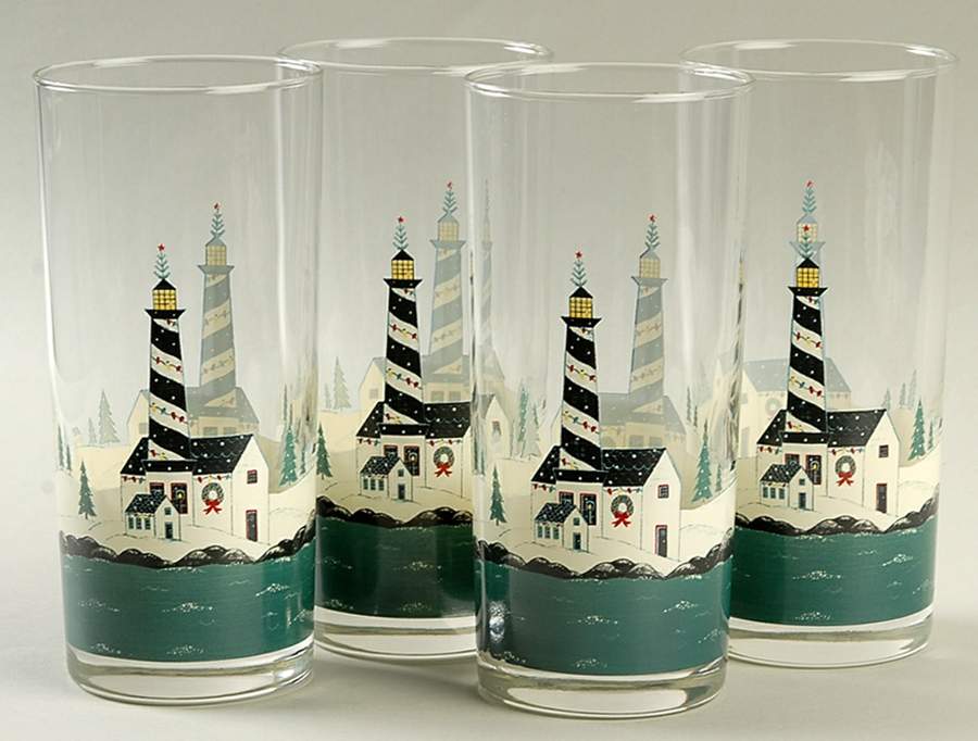 Home For The Holidays 16 Oz Glassware Highball - Set of 4 by Sakura-1