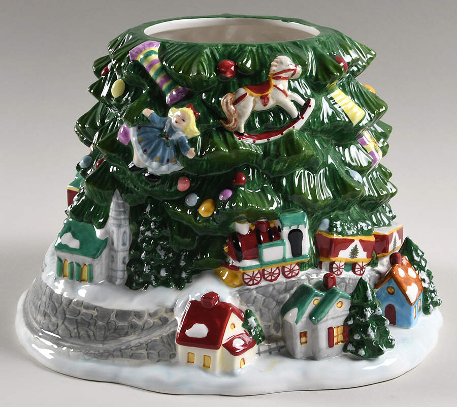 Christmas Tree Tree Shape Cookie Jar No Lid by Spode-1