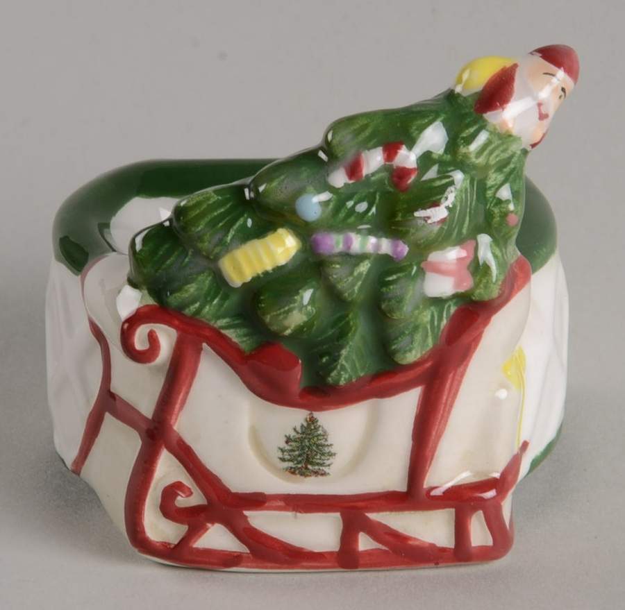 Christmas Tree Figural Napkin Ring by Spode-1