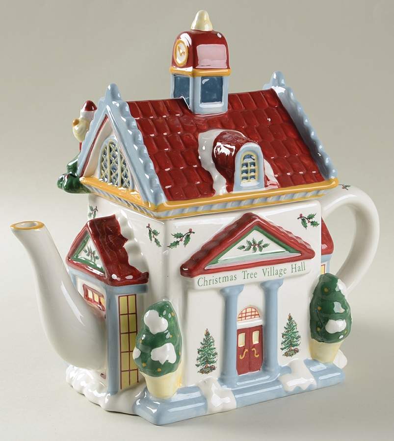 Christmas Tree Figural Teapot & Lid by Spode-1