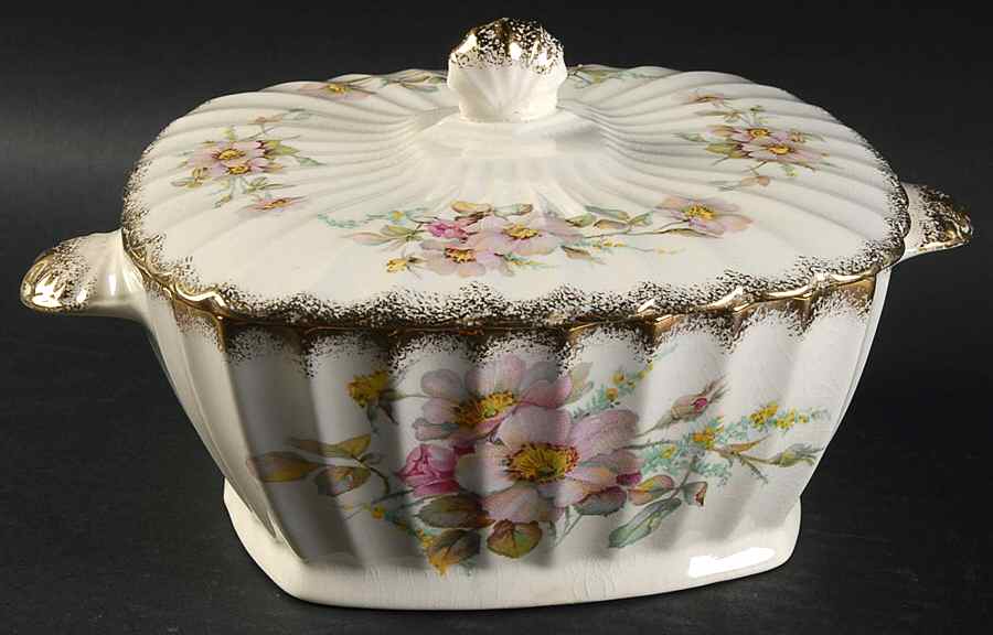 Wild Rose (Square) Square Covered Vegetable by Sebring Pottery-1