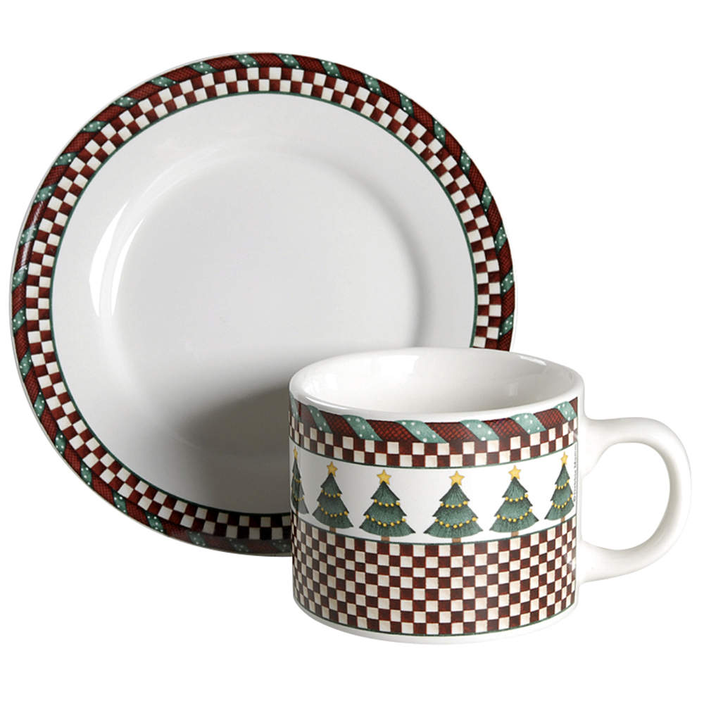 Santa's Spirit Flat Cup & Saucer Set by Sakura-1
