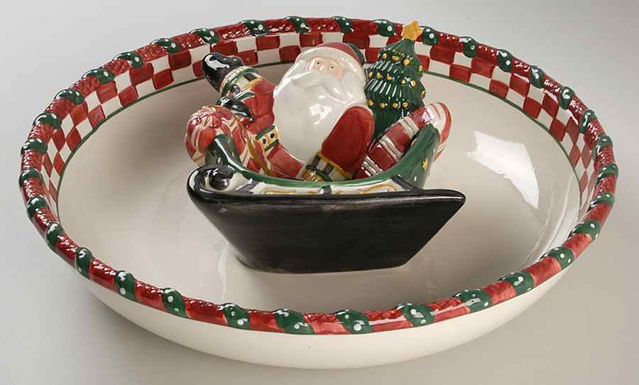 Santa's Spirit (2 Piece) Chip & Dip Set by Sakura-1