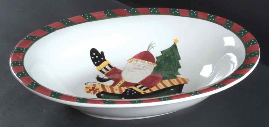Santa's Spirit 14" Oval Vegetable Bowl by Sakura-1
