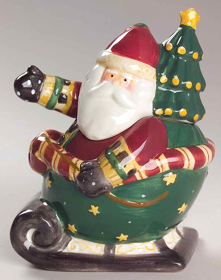 Santa's Spirit Figural Sugar Bowl & Lid by Sakura-1