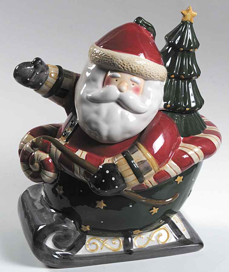 Santa's Spirit Figural Cookie Jar & Lid by Sakura-1
