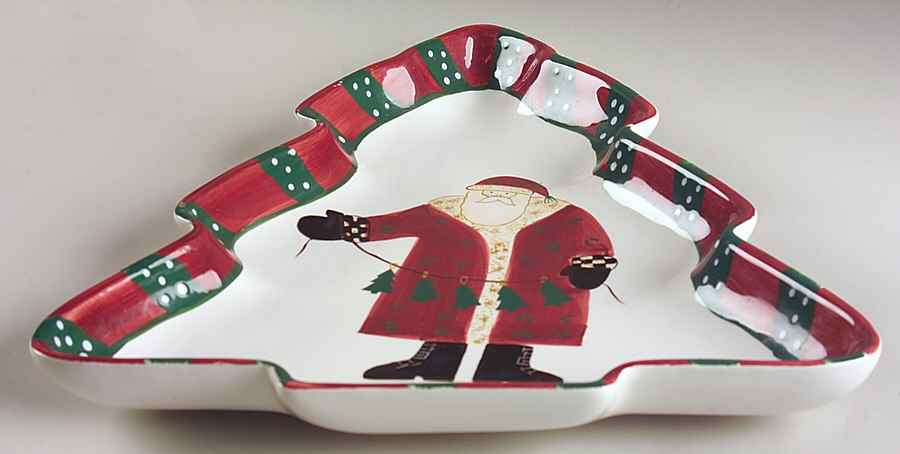 Santa's Spirit Large Tree Shaped Dish by Sakura-1