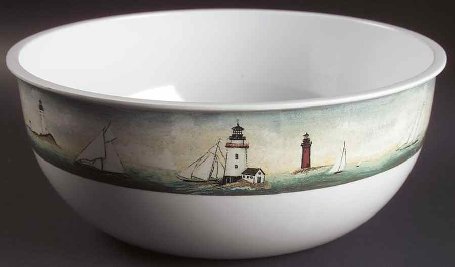 By The Sea (Made In Indonesia) 12" Large Plastic Salad Serving Bowl by Sakura-1
