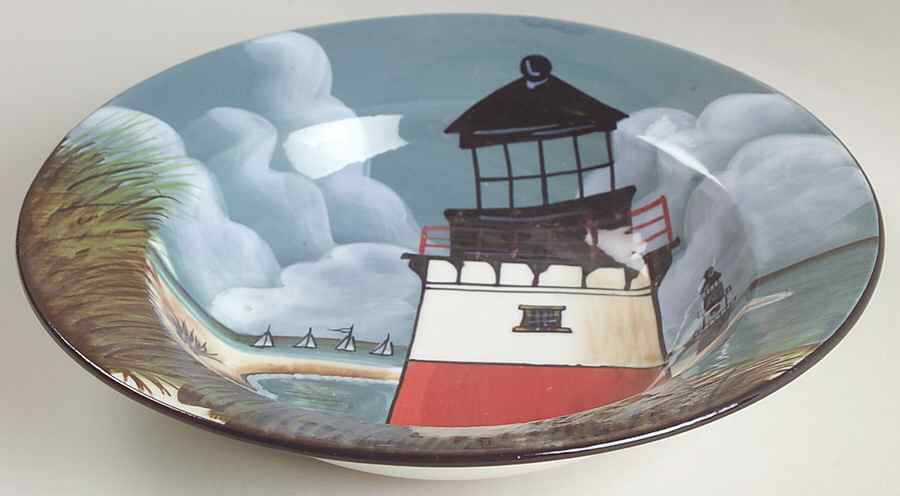By The Sea (Made In China, Handpaint) Soup/Cereal Bowl by Sakura-1