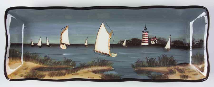 By The Sea (Made In China, Handpaint) Bread Tray by Sakura-1