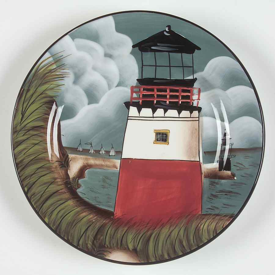 By The Sea (Made In China, Handpaint) Salad/Dessert Plate by Sakura-1
