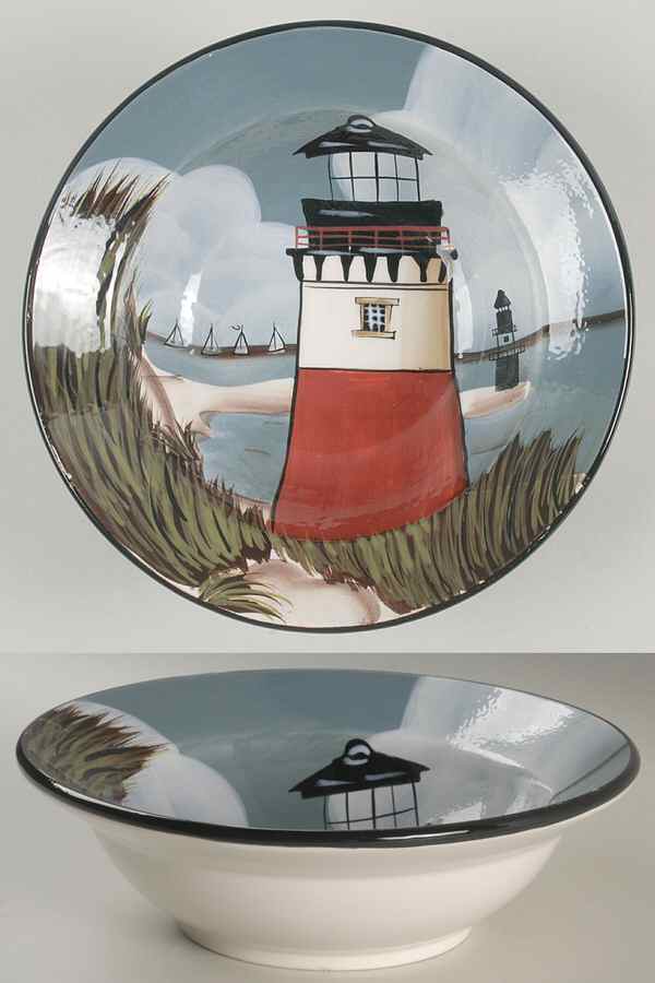 By The Sea (Made In China, Handpaint) 9" Round Vegetable Bowl by Sakura-1