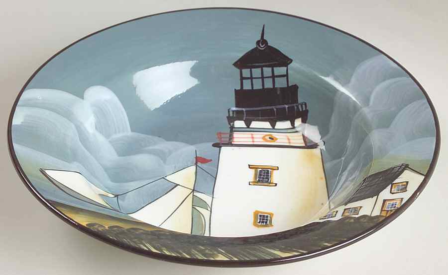 By The Sea (Made In China, Handpaint) Soup/Cereal Bowl by Sakura-1