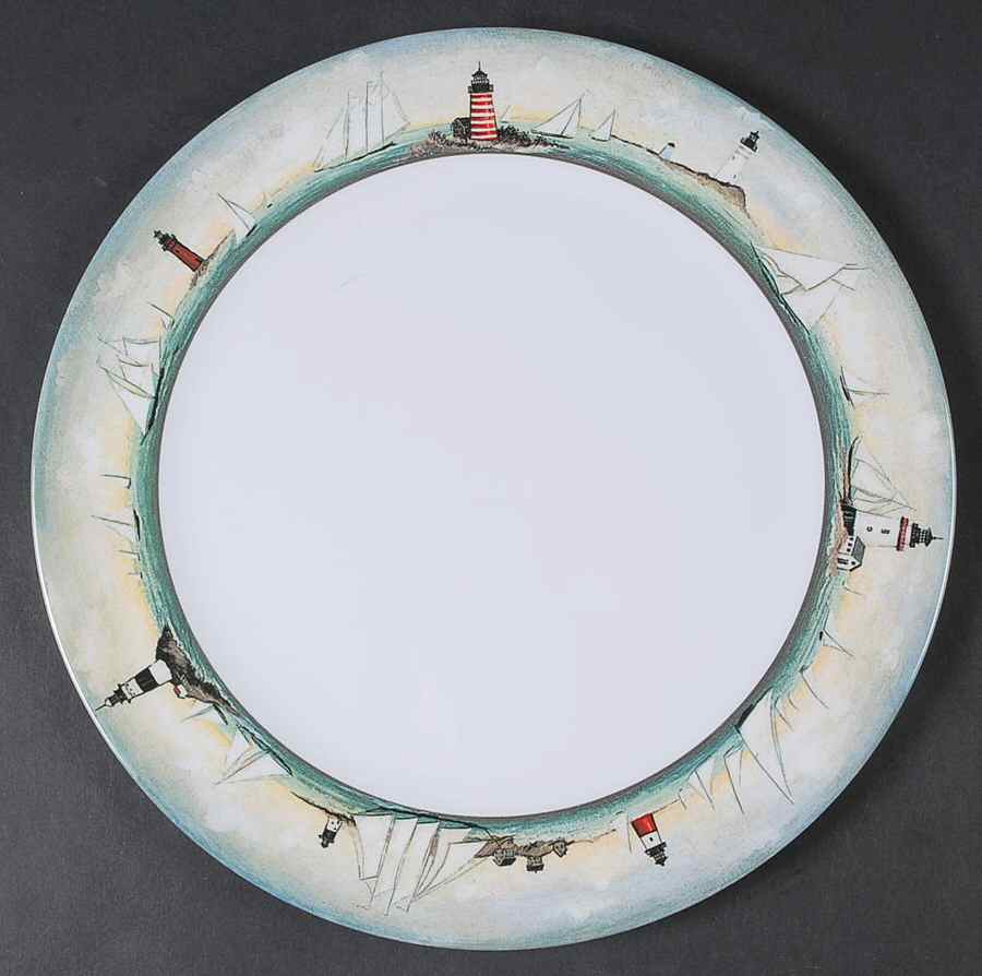 By The Sea (Made In China, Handpaint) Plastic Dinner Plate by Sakura-1