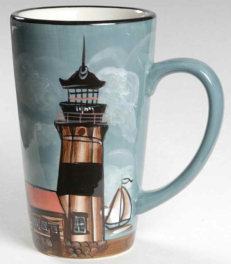 By The Sea (Made In China, Handpaint) Latte Mug by Sakura-1