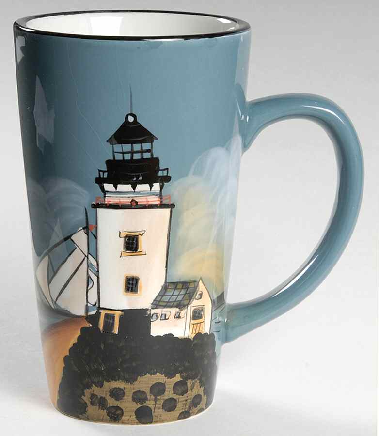 By The Sea (Made In China, Handpaint) Latte Mug by Sakura-1