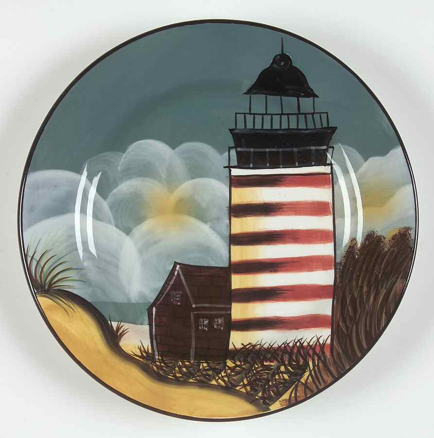 By The Sea (Made In China, Handpaint) Salad/Dessert Plate by Sakura-1