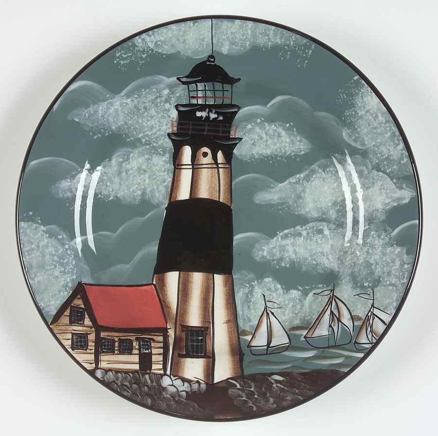By The Sea (Made In China, Handpaint) Salad/Dessert Plate by Sakura-1