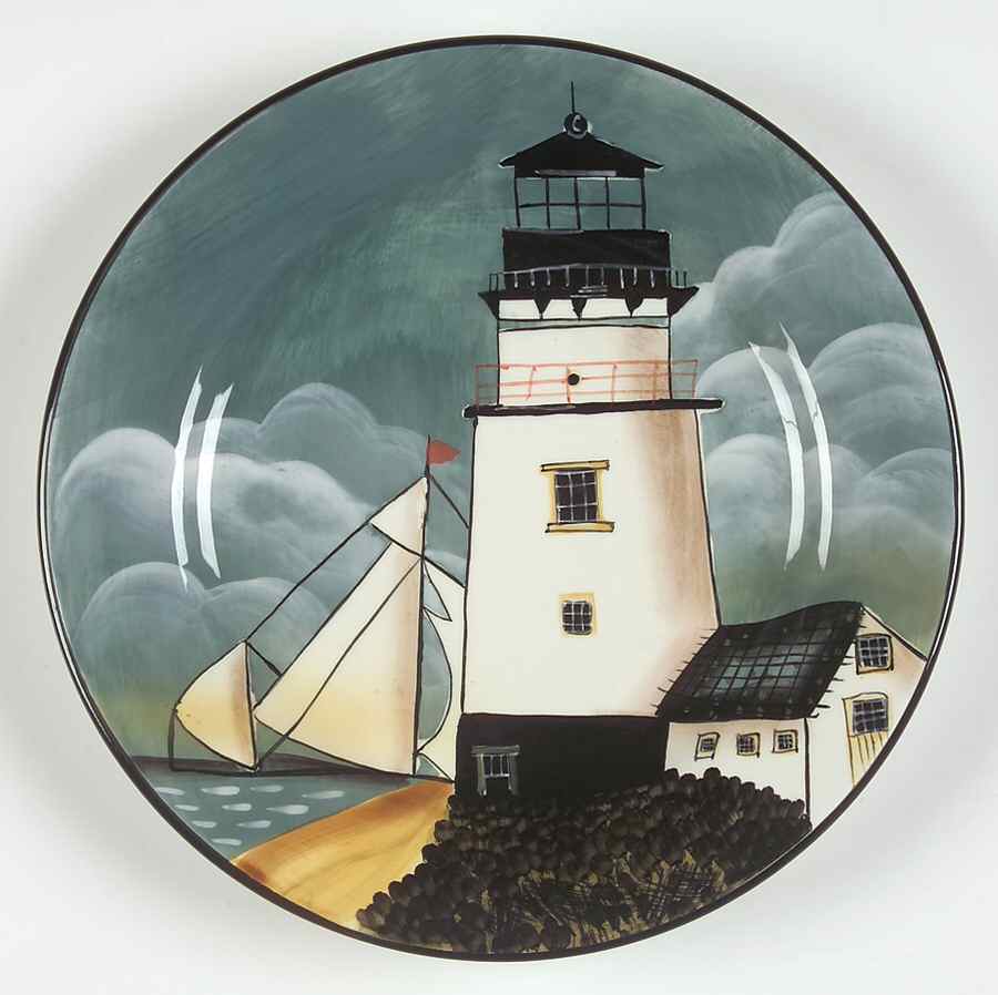 By The Sea (Made In China, Handpaint) Salad/Dessert Plate by Sakura-1