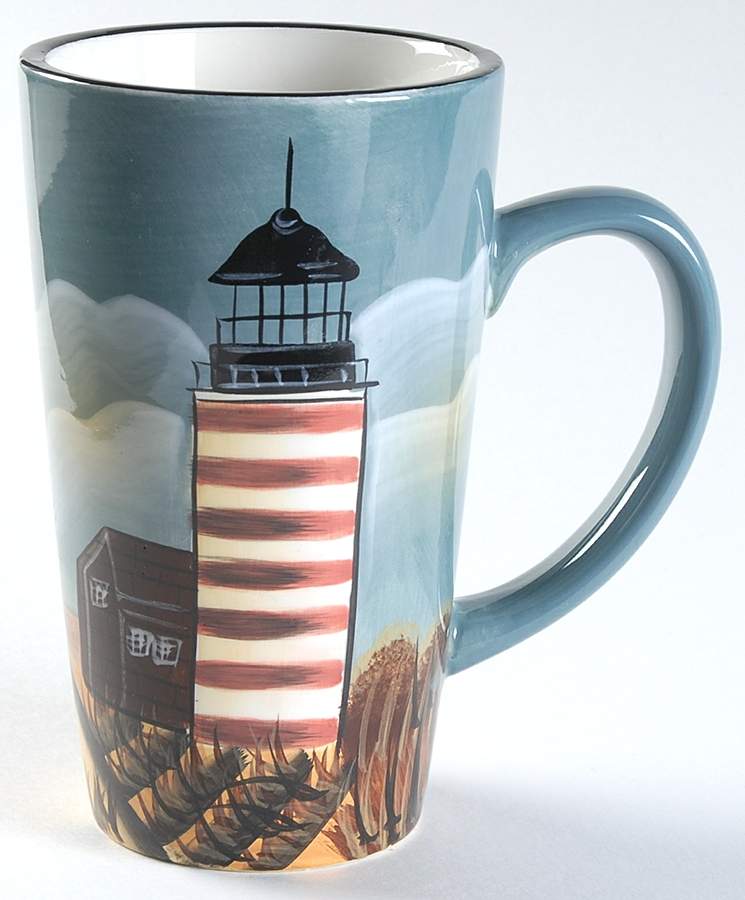 By The Sea (Made In China, Handpaint) Latte Mug by Sakura-1