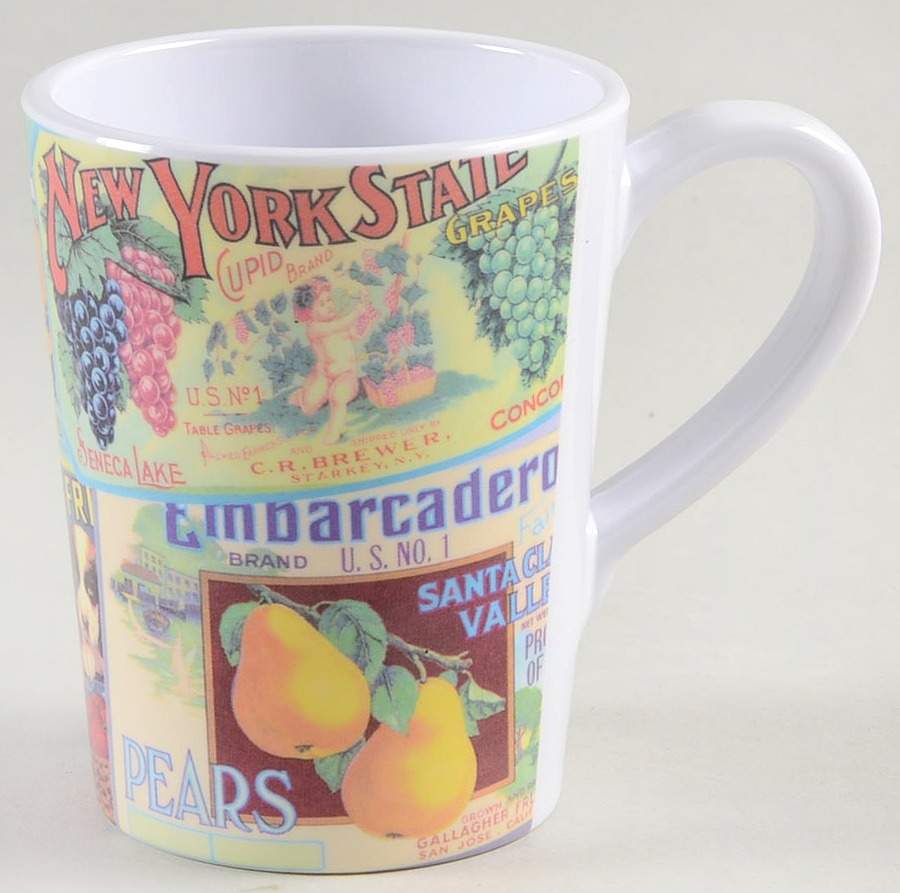 Vintage Labels Melamine Mug by Sakura-1