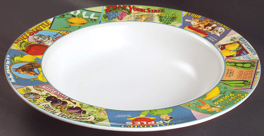 Vintage Labels 14" Large Salad Serving Bowl by Sakura-1
