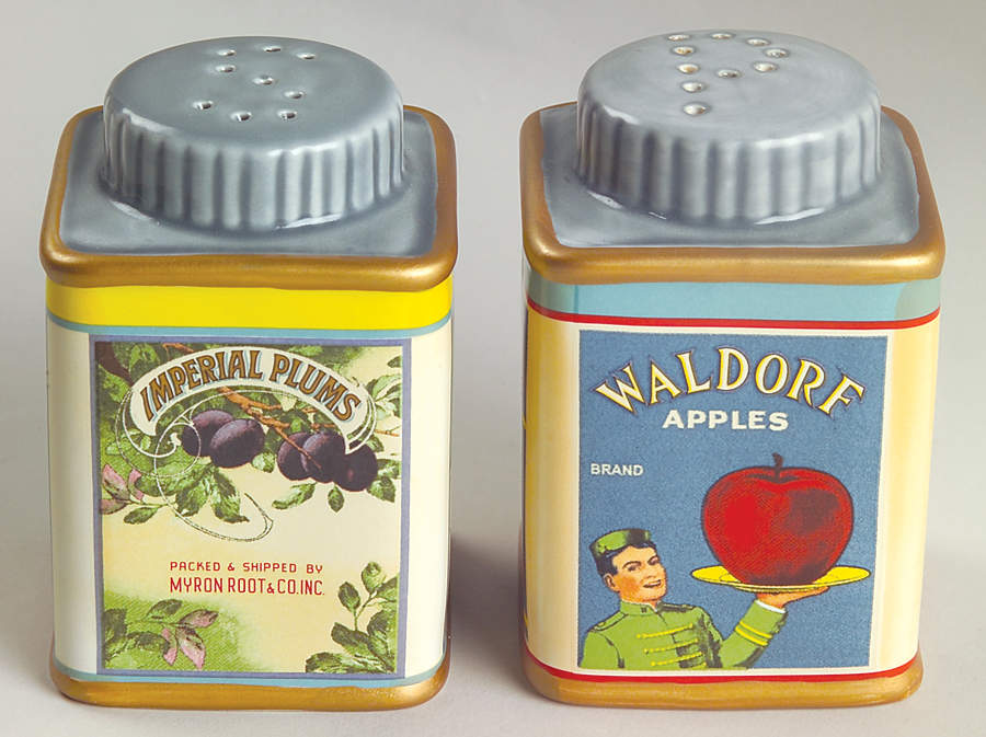 Vintage Labels Salt & Pepper Set by Sakura-1