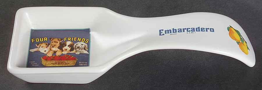 Vintage Labels Spoon Rest/Holder (Holds 1 Spoon) by Sakura-1