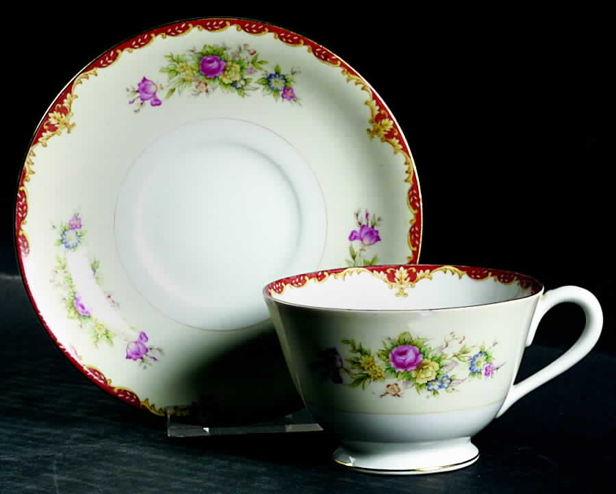 SAN60 Footed Cup & Saucer Set by Sango-1