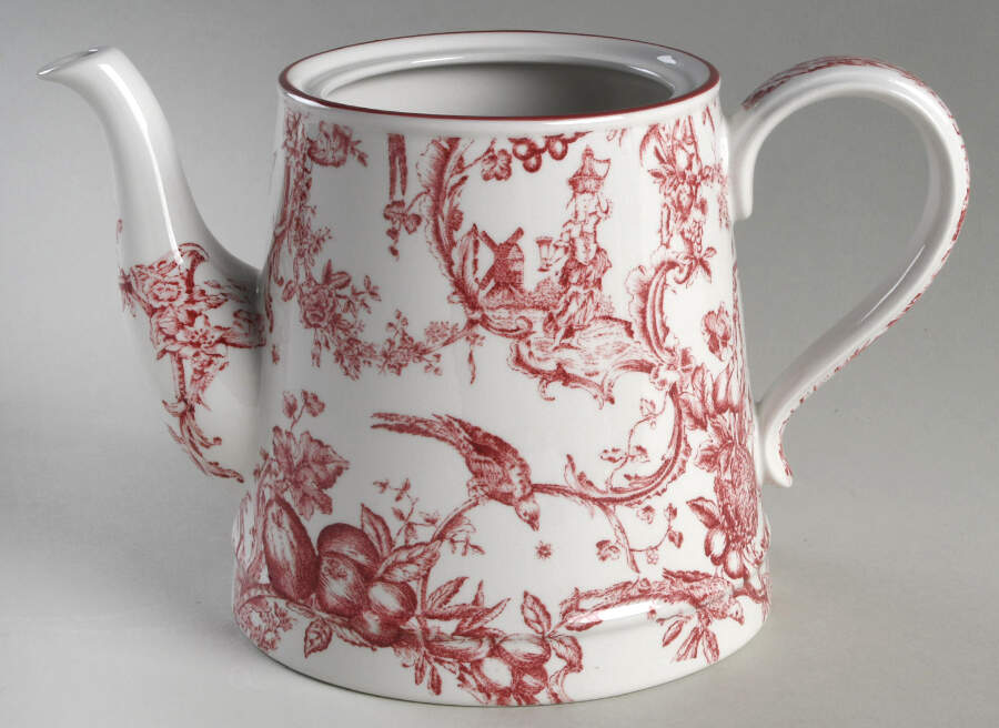 Provincial Garden Cranberry Teapot No Lid by Spode-1