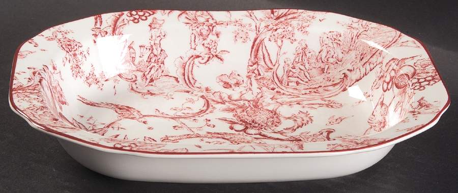 Provincial Garden Cranberry 9" Rectangular Vegetable Bowl by Spode-1