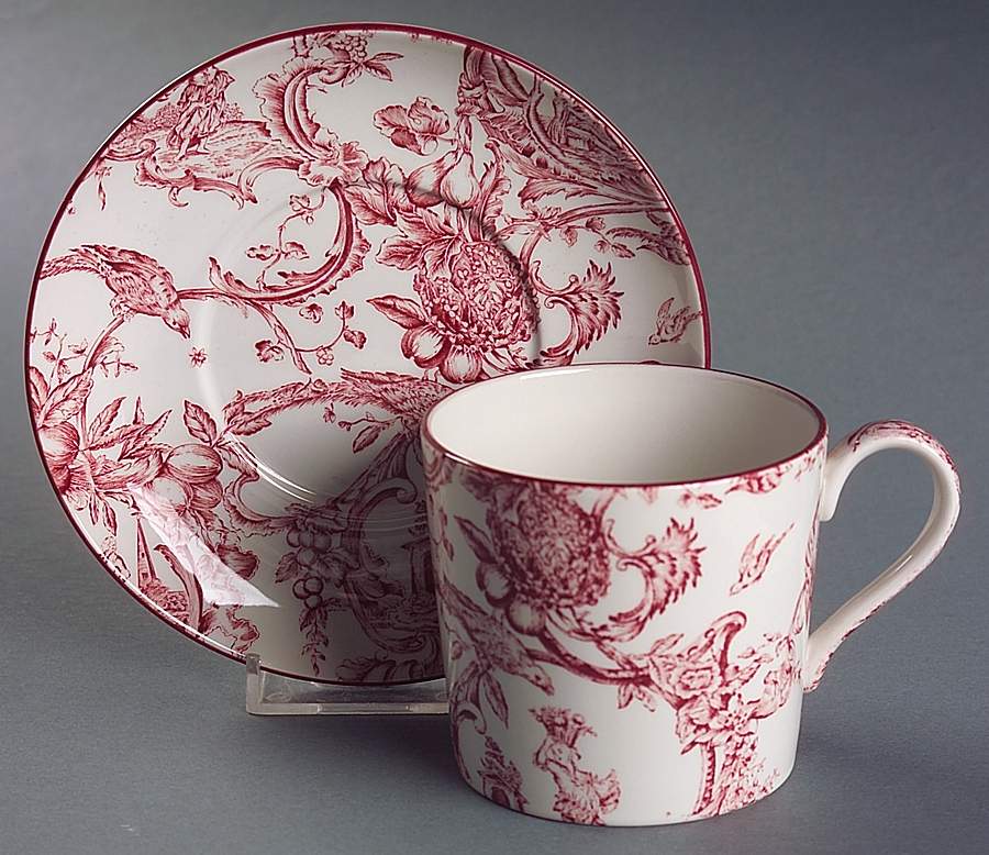 Provincial Garden Cranberry Mug & Saucer Set by Spode-1