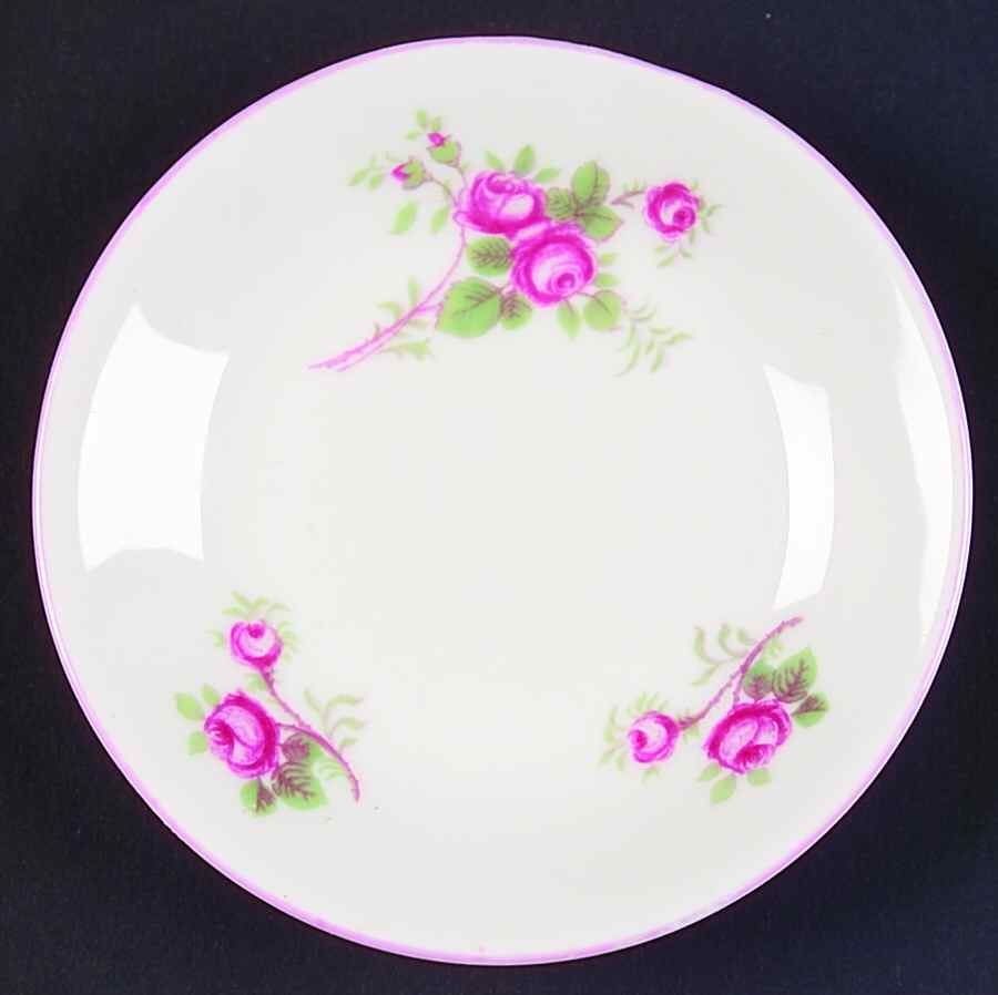 Rose Spray Smooth (Ovide Shape) Butter Pat by Shelley-1