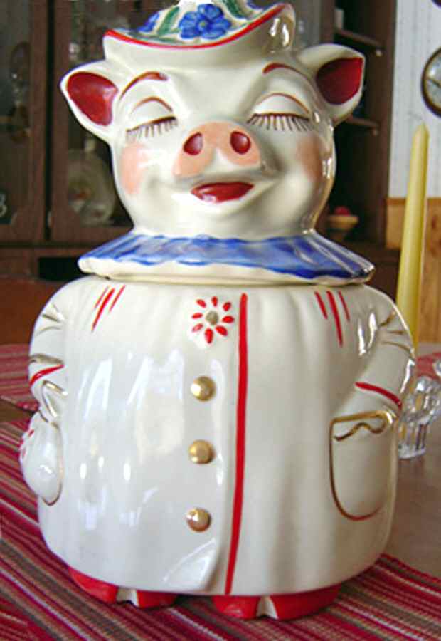 Winnie Pig Cookie Jar & Lid #1 by Shawnee-1