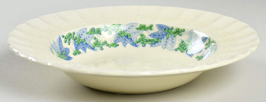 Valencia Blue Green (Cream Background) Rim Soup Bowl by Spode-1