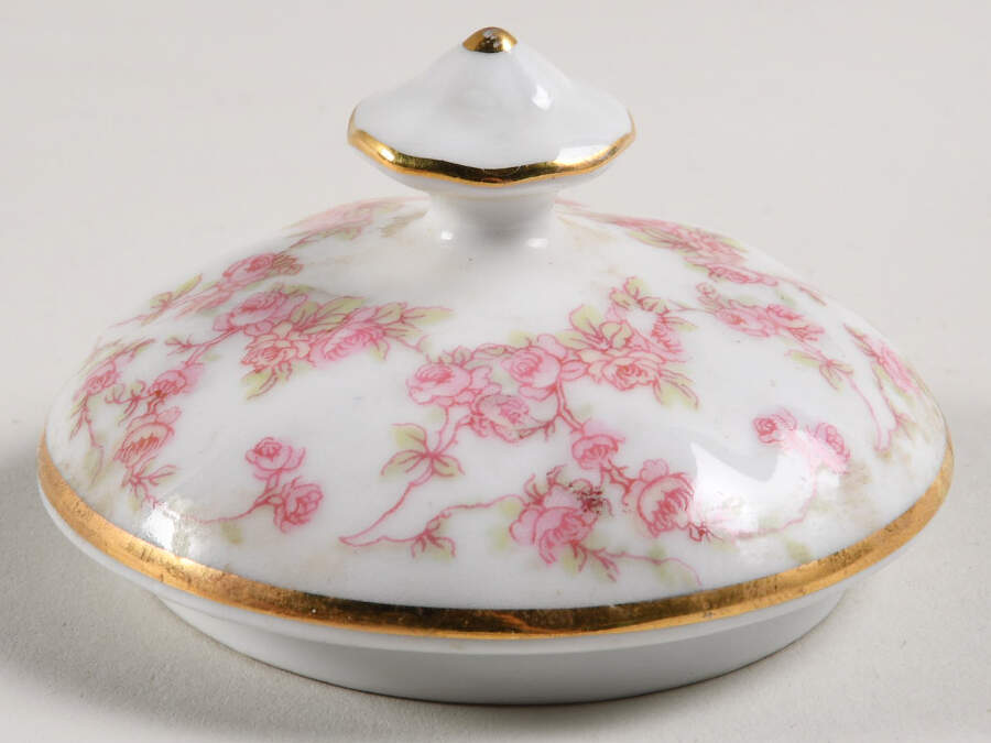 Bridal Rose Lid for Sugar Bowl by Schumann - Bavaria-1