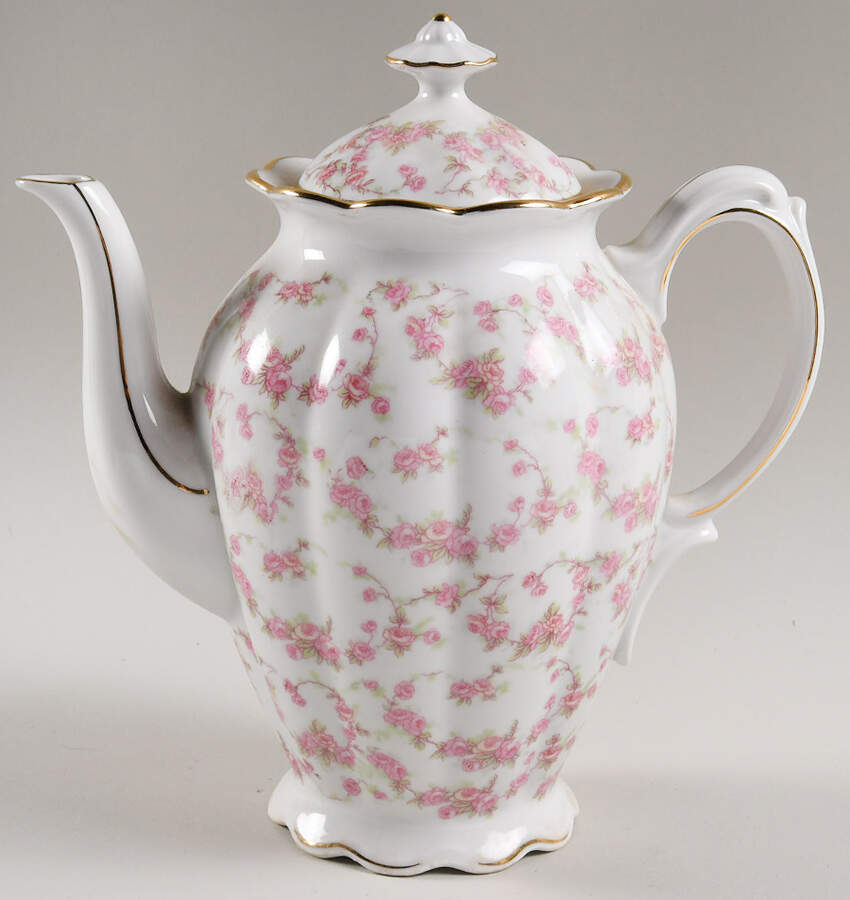 Bridal Rose Coffee Pot & Lid by Schumann - Bavaria-1