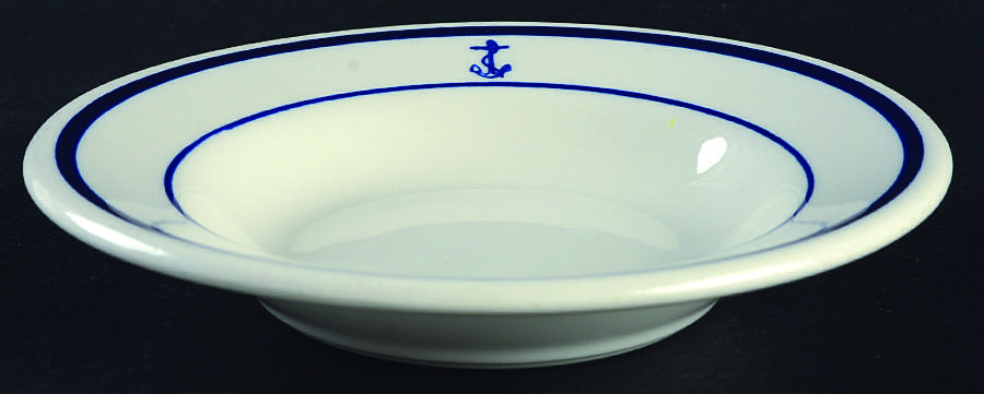 US Navy Mess (Wardroom Officer) Rim Fruit/Dessert (Sauce) Bowl by Sterling China (USA)-1
