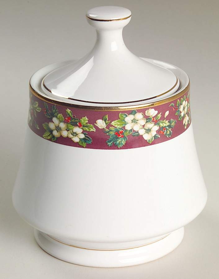 Splendor Burgundy Sugar Bowl & Lid by Sakura-1