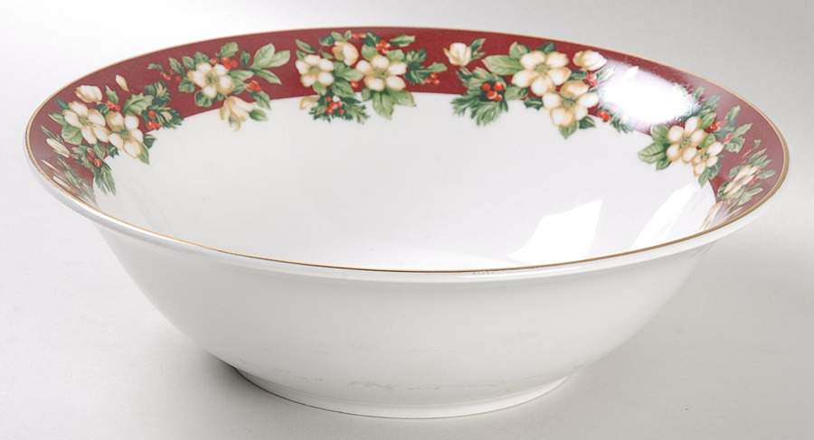 Splendor Burgundy 9" Round Vegetable Bowl by Sakura-1