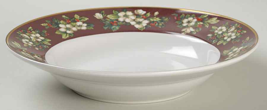 Splendor Burgundy Rim Soup Bowl by Sakura-1