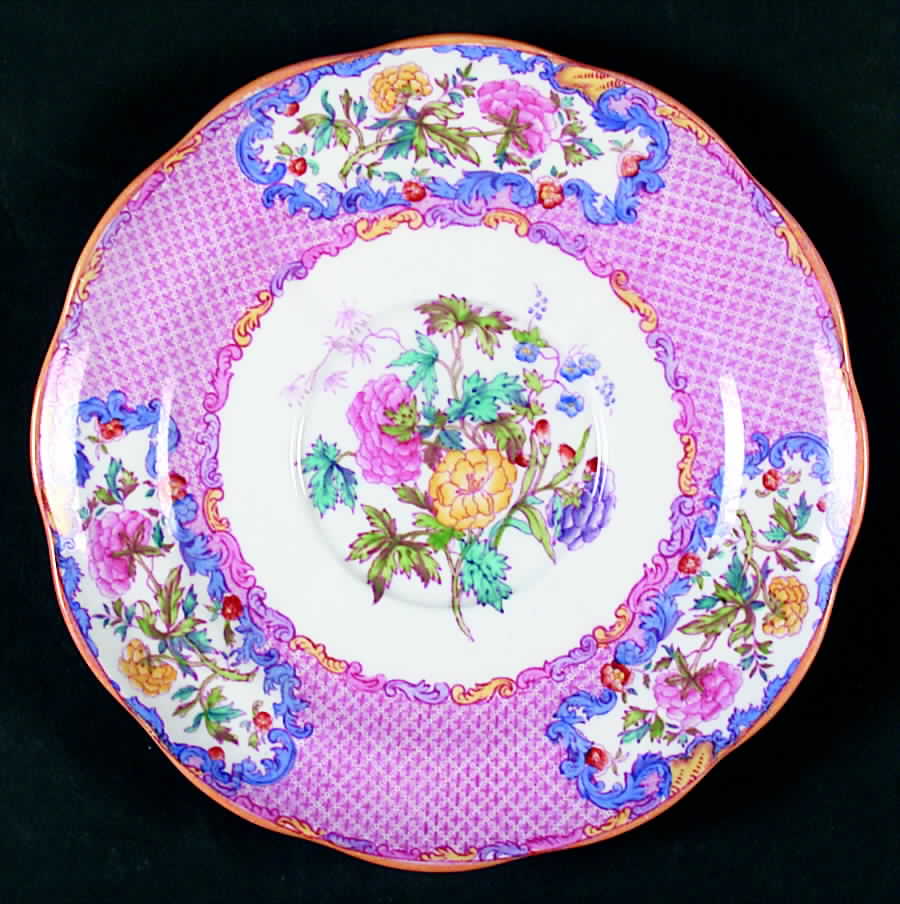 China Rose (Scalloped) Saucer for Cream Soup Bowl by Spode-1